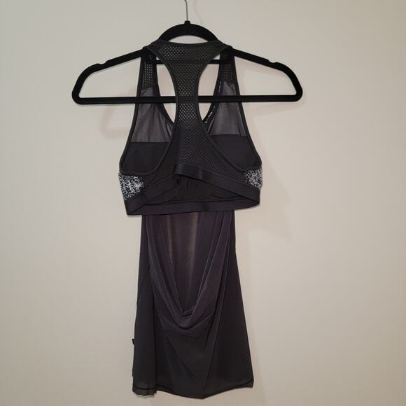 Lululemon Fit Physique Tank Built-in Bra Black White Splatter Size 6‎ - Picture 2 of 7